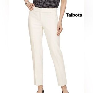 $119 Talbots HAMPSHIRE ANKLE PANTS - LINED IVORY Sz 8P